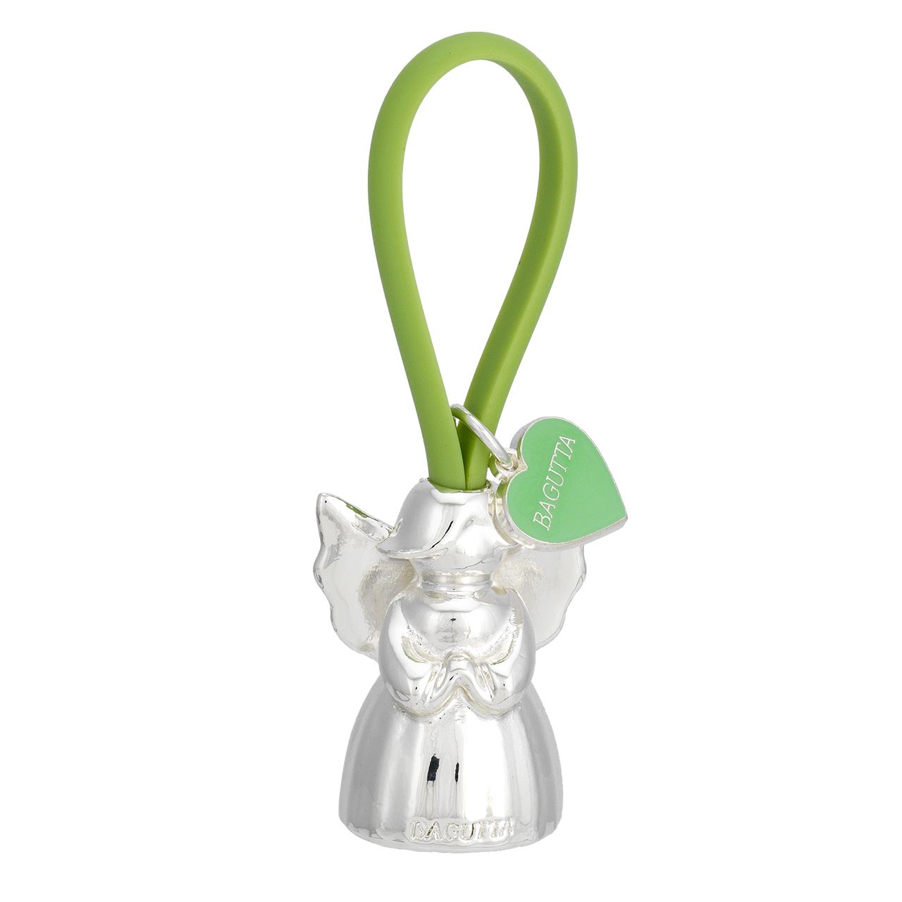 PORTACHIAVI ANGELO 3 SILVER PLATED GANCIO IN SILICONE VERDE